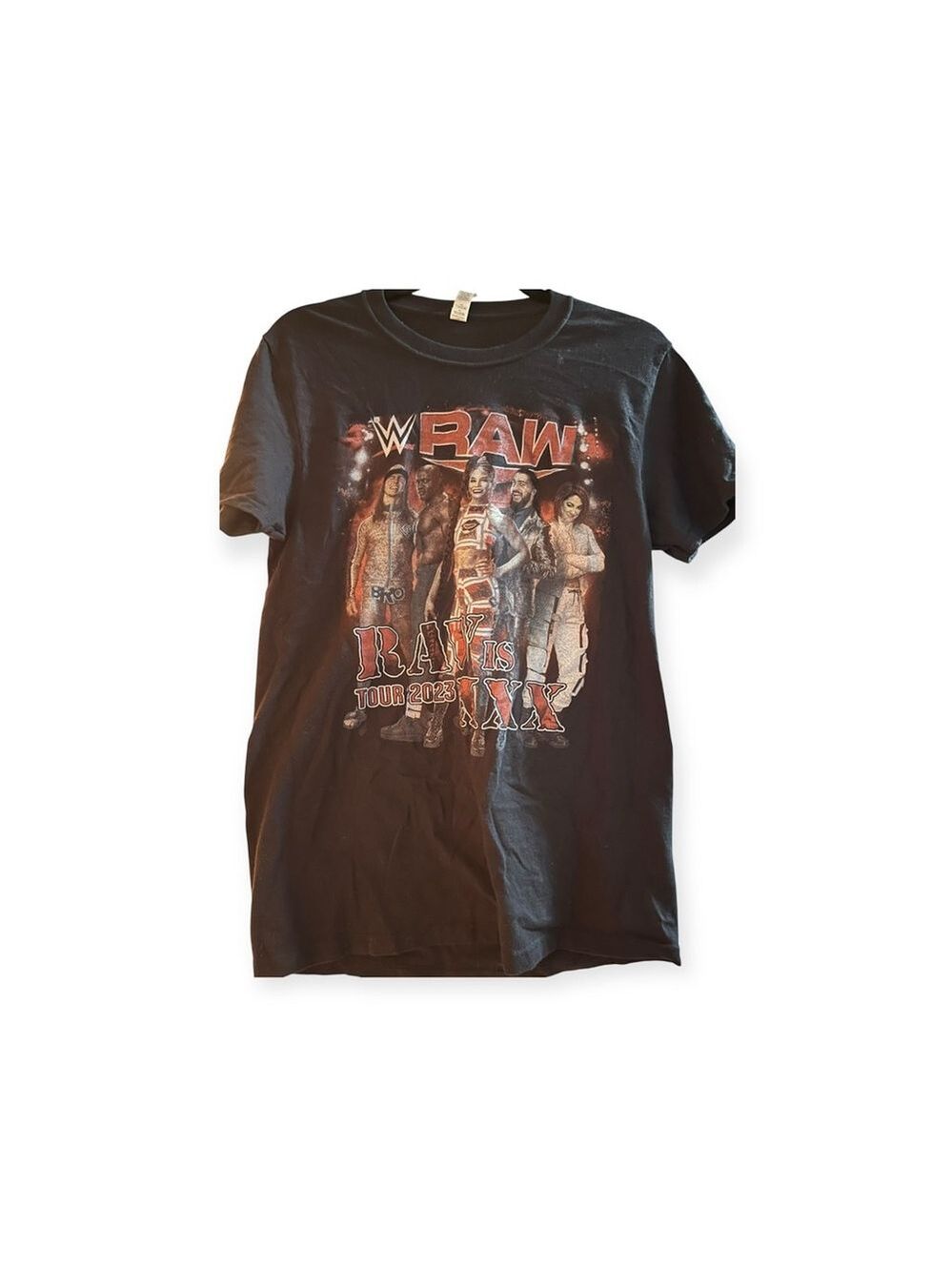 EUC WWE Raw Tour 2023 T-Shirt Black/Red Size S